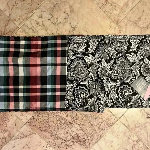 NEW Vera Bradley Reversible Fall Ribbons Plaid Table Runner 13.25" x 96" - Picture 2 of 3